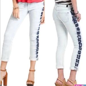 NWT Jessica Simpson Tie Dye Low Rise Skinny Jeans Size 28
